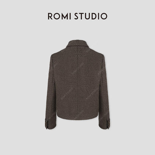 ROMI STUDIO“法式优雅”高支羊毛带子纱编织双排门襟外套 431W6080 商品图1