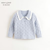 【抗起球】马克珍妮女童北极绒花边领针织衫毛衣春秋款上衣241069 商品缩略图3