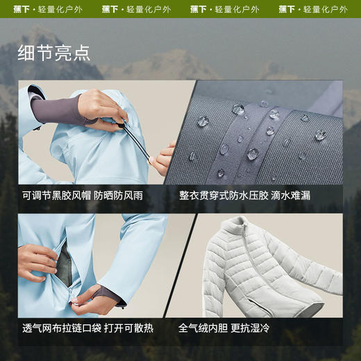 蕉下女士三合一冲锋衣LS19623夹克衣 商品图4