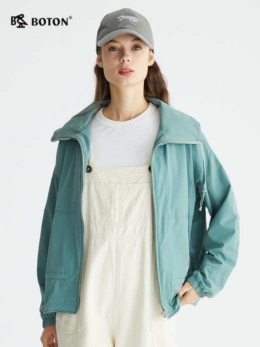 波顿夹克运动休闲外套女春季浅绿色立领速干户外跑步服LJ882122 商品图2