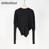 oldcolour春秋款黑色圆领短款长袖针织套头衫女O12052259 商品缩略图1