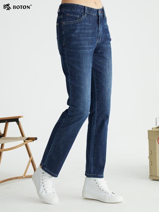 波顿春夏薄款微喇高腰牛仔裤直筒高端浅蓝色天丝女士裤子LE266122 商品图1