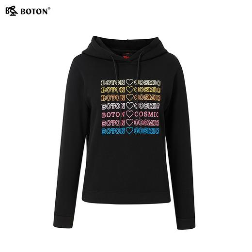 波顿秋冬高端黑色长袖女士卫衣品牌美式设计感小众时尚LT283322 商品图5