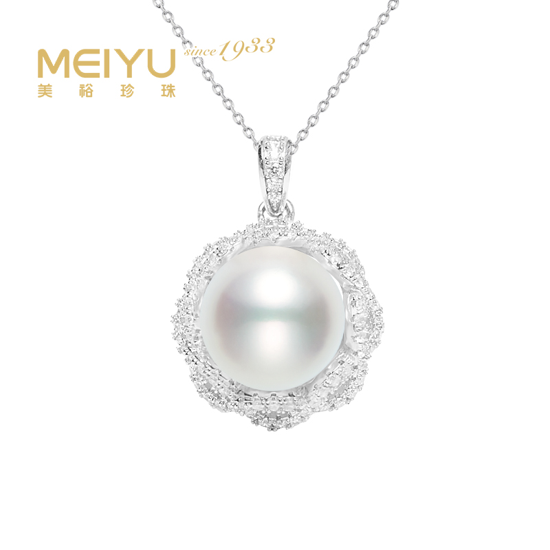 美裕 925银淡水珍珠链牌 11-12mm107798W