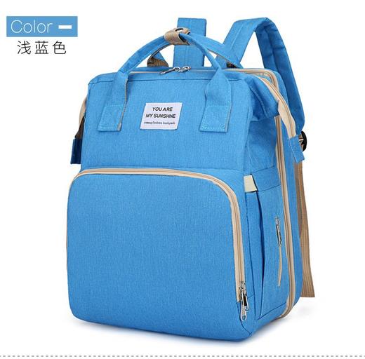 【时尚妈咪包，秒变婴儿床】新款时尚妈咪包折叠婴儿床母婴包 大容量手提奶瓶尿布双肩妈妈包 保温奶瓶仓 大容量 防泼水-QQ 商品图11