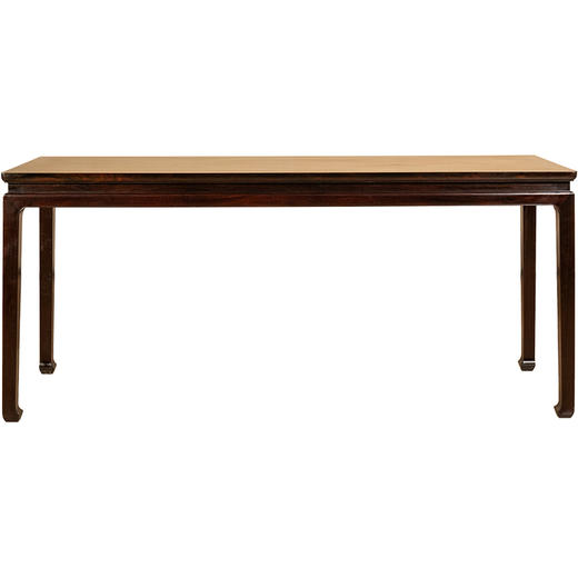 二十世纪 红木高束腰马蹄腿独板条桌 商品图5