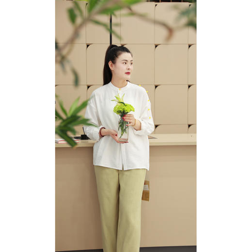 【抖音专属】圆领衬衣（1832524B-栀子白） 商品图2