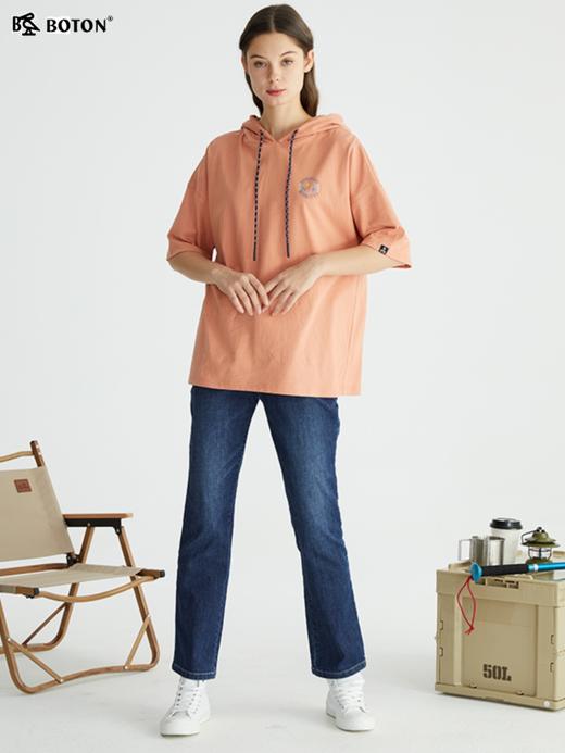 波顿春夏薄款微喇高腰牛仔裤直筒高端浅蓝色天丝女士裤子LE266122 商品图2