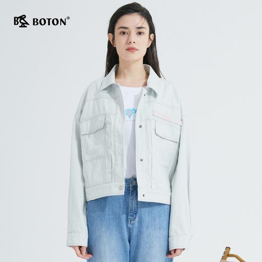 波顿宽松版短款纯色夹克女装春秋季休闲百搭小个子外套LJ877121 商品图1