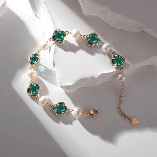 沐银时代四叶草珍珠手链多层真空电镀颜色更闪亮保色更持久 TJ-0346-1 商品图3