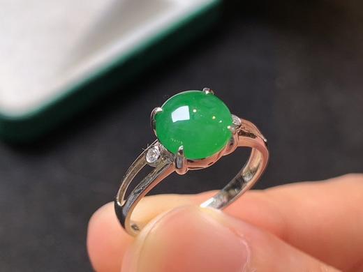 18k阳绿翡翠戒指 商品图3