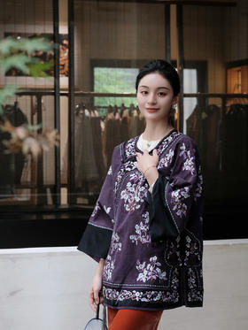 盛唐牡丹| 高货-大宋玉兰重工刺绣中式太太服-紫黑