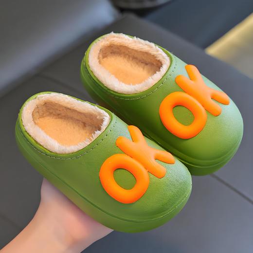 【卡通可爱保暖防水防滑亲子棉拖鞋】冬季小孩女童家居男童宝宝毛毛儿童棉拖鞋 商品图8