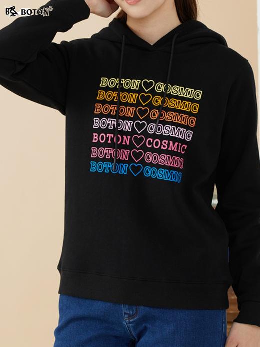 波顿秋冬高端黑色长袖女士卫衣品牌美式设计感小众时尚LT283322 商品图1