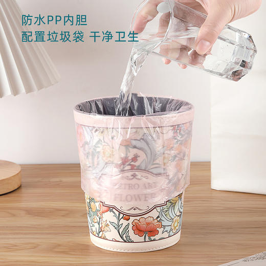 「轻奢质感！桌面MINI垃圾桶」车载垃圾桶汽车车用置物箱后排迷你家用复古纸篓收纳创意车上居家日用收纳整理 商品图2