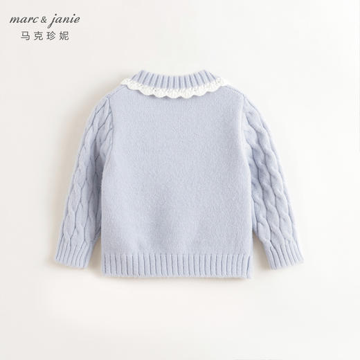 【抗起球】马克珍妮女童北极绒花边领针织衫毛衣春秋款上衣241069 商品图4