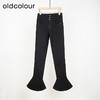 oldcolour春秋款黑色高腰显瘦修身喇叭裤水洗牛仔长裤女HO14113434 商品缩略图0