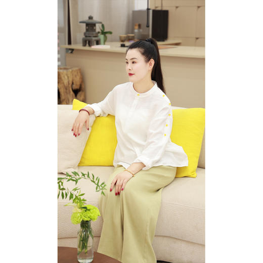 【抖音专属】圆领衬衣（1832524B-栀子白） 商品图1