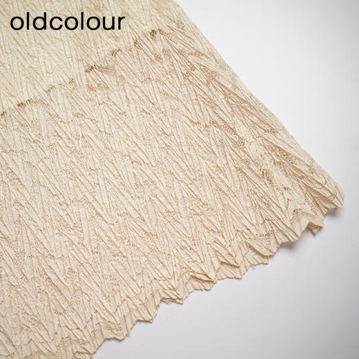 oldcolour夏款百搭松紧腰蕾丝百搭中长款半身裙女O20009016 商品图4