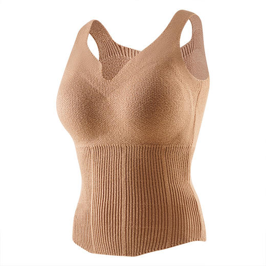 桑蚕丝蛋白羊毛深V毛衣背心女秋冬针织带胸垫打底保暖内衣马甲女 商品图4