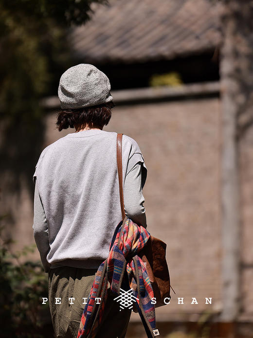 PETIT SCHAN小闪 CLO#592 Long termism 长期主义 羊绒棉V领针织背心 商品图1