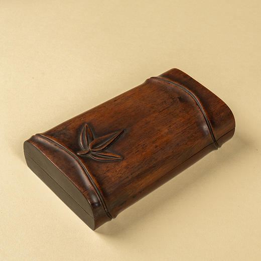 清 竹节工敞池澄泥砚及红木竹节工砚盒 商品图1
