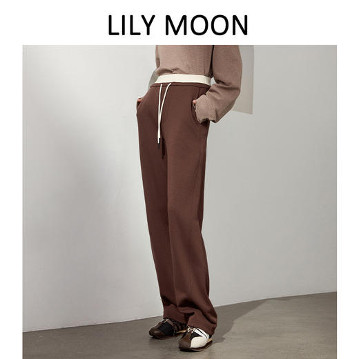 LILYMOON 拼色松紧腰香蕉裤返潮复古休闲百搭运动舞蹈卫裤抽绳 商品图1