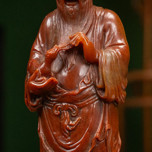 清 杜陵石蜡烛红高士人物像 商品图2