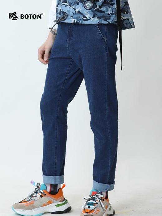 波顿春秋季薄款高端直筒牛仔裤潮牌男士弹力修身抗皱裤子ME681120 商品图2