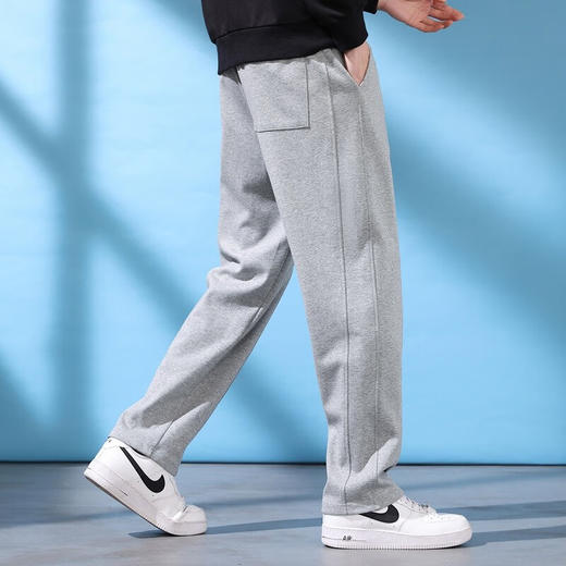 拓路者春秋款运动休闲裤男纯棉直筒长裤垂感男生裤子宽松纯色简约中青年 商品图3