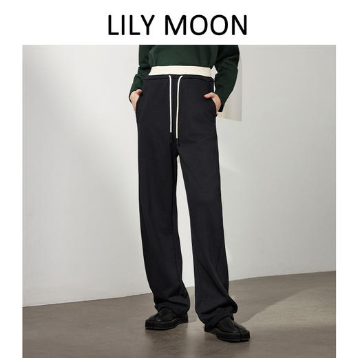 LILYMOON 拼色松紧腰香蕉裤返潮复古休闲百搭运动舞蹈卫裤抽绳 商品图4