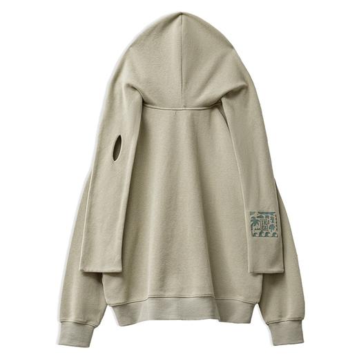 马登披肩式连帽卫衣女秋假两件叠穿慵懒风休闲上衣百搭宽松长袖外套 商品图6