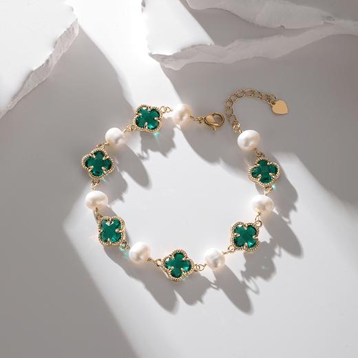 沐银时代四叶草珍珠手链多层真空电镀颜色更闪亮保色更持久 TJ-0346-1 商品图0