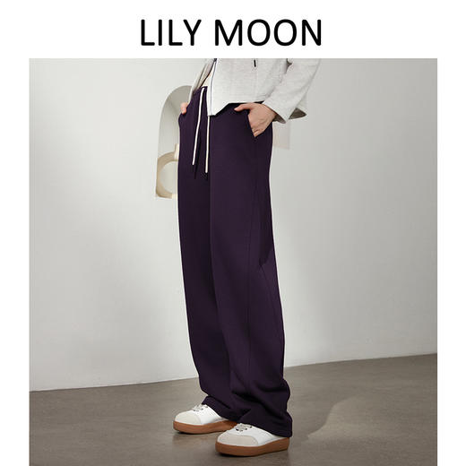 LILYMOON 拼色松紧腰香蕉裤返潮复古休闲百搭运动舞蹈卫裤抽绳 商品图2