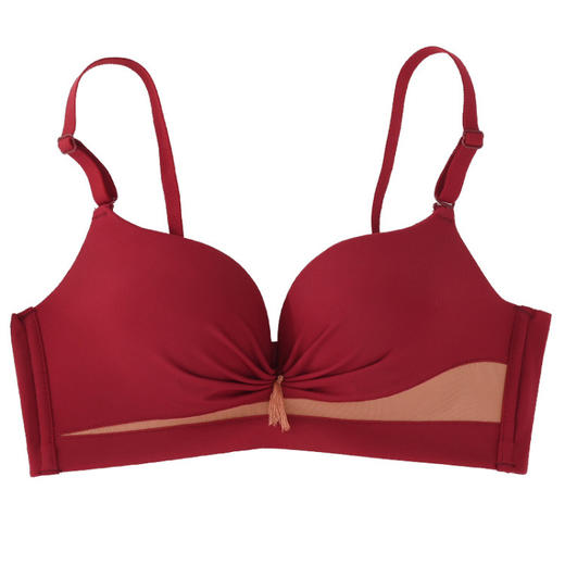 本命年内衣女红色转运兔年小胸聚拢性感无钢圈结婚新娘文胸罩套装 商品图4