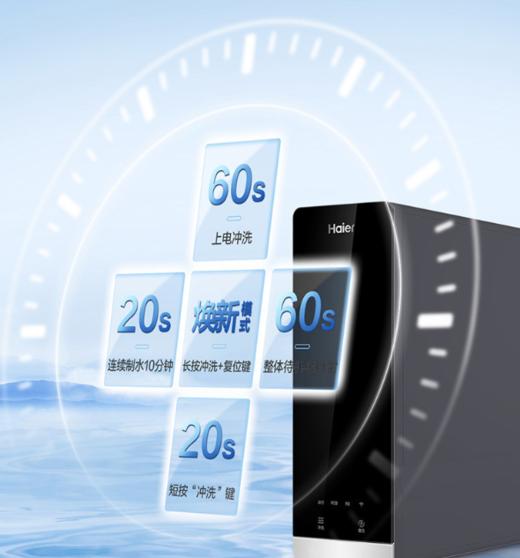 海尔净水器家用RO膜反渗透厨下式过滤水600G大通量直饮净水机一级水效手机屏显 商品图1