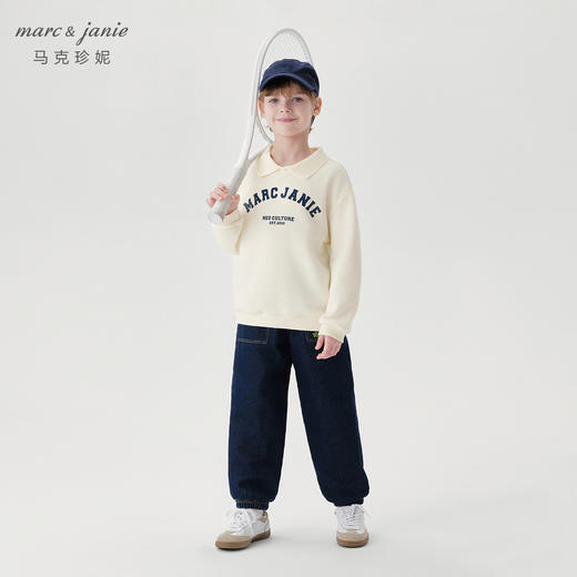 【夹棉】马克珍妮冬装新款 男童宽松束脚保暖牛仔裤 231978 商品图1