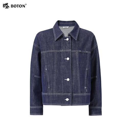 波顿春秋女士宝蓝色短款设计感小众牛仔外套高端LJ899123 商品图4