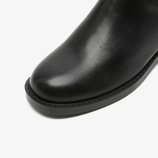 西遇褶皱堆堆靴女新款秋冬高级感黑色高筒长靴不过膝长筒靴D3547669 商品图5