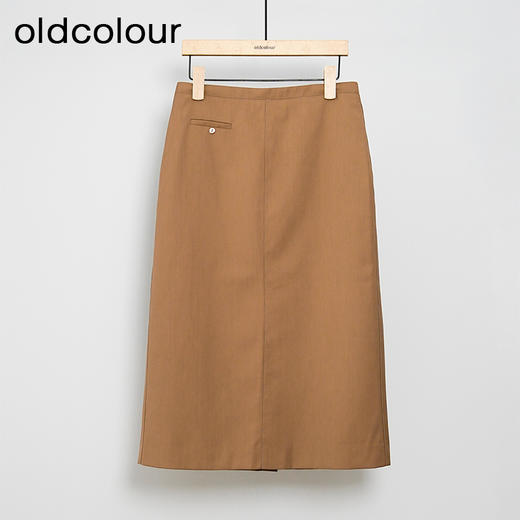 oldcolour高腰直筒显瘦包臀咖色长款半身裙GM41063907 商品图0