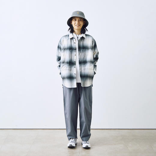 吃茶去chichaqu2024秋冬重磅全棉格子衬衫外套复古仿毛呢宽松街头 商品图2