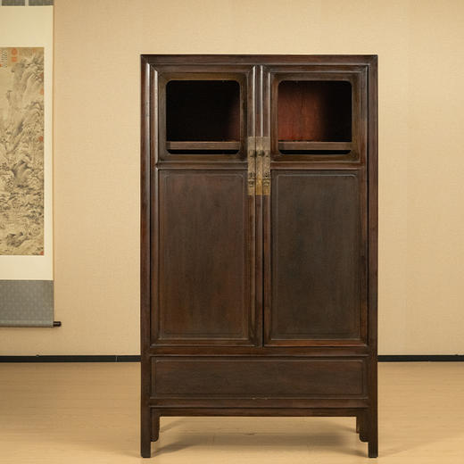 清 红木带亮格方角柜 商品图0