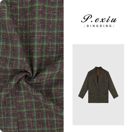 PanYiXiu/潘依绣【经典款升级版】格纹翻领西装外套 W-6243 商品图0