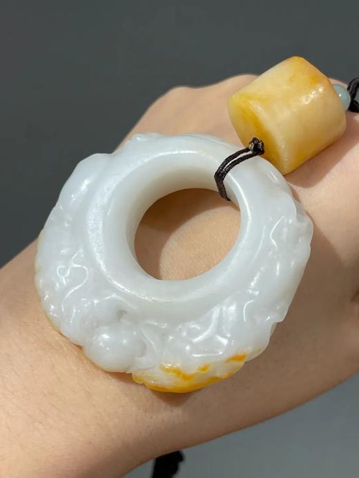 金沁白玉巧雕兽纹珮与勒子吊坠，顺丰包邮 商品图9
