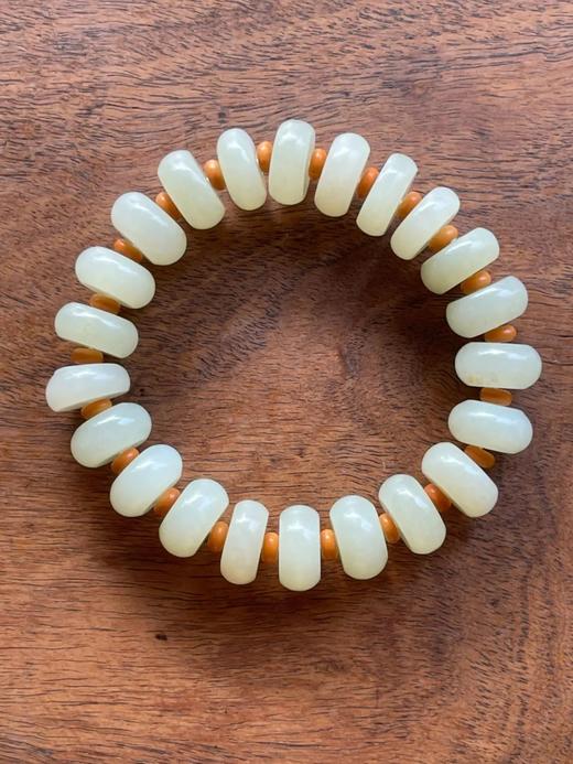 籽料白玉算盘珠长手链，顺丰包邮 商品图0