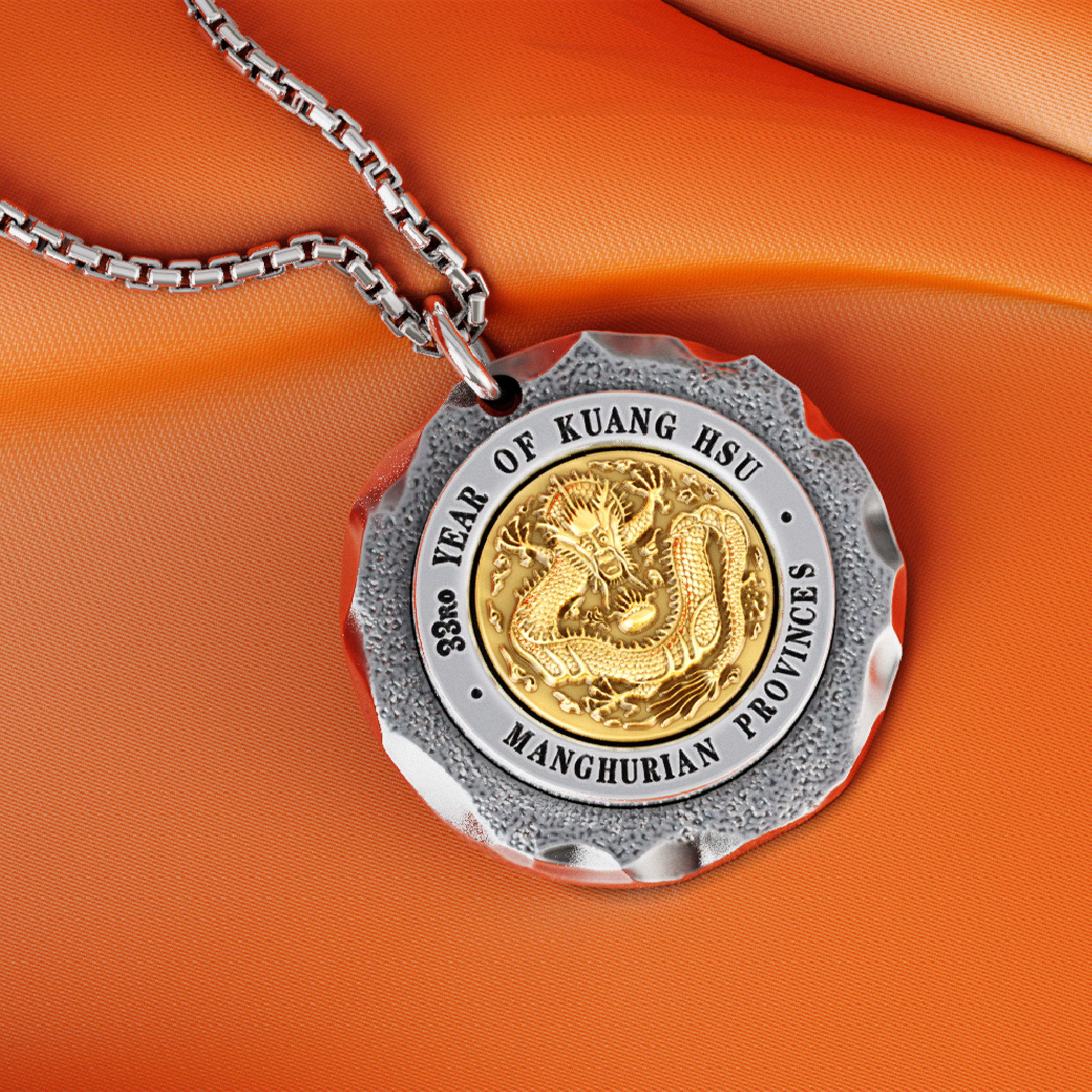 龙行天下文化项链  中国钱币博物馆文创 钛钢项链