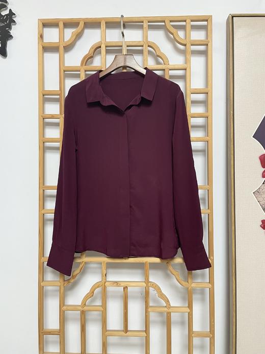 丁摩 真丝衬衣长袖宽松纯色OL桑蚕丝衬衫19-73-DS399 商品图10