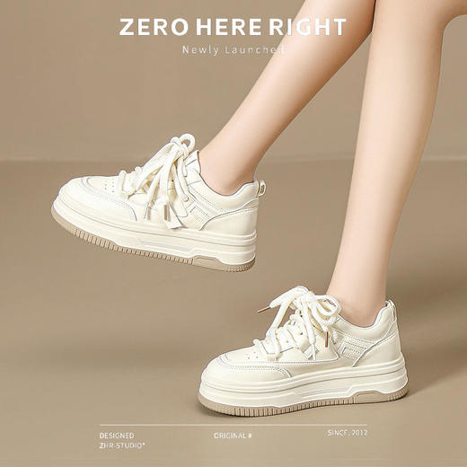 ZHR则则厚底透气增高小白鞋女鞋2024新款轻便ins百搭休闲鞋板鞋女 商品图3