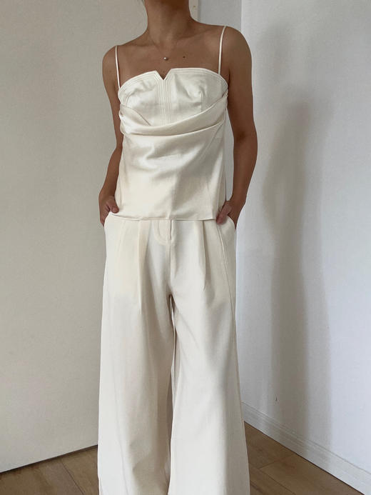 DONSEE10｜白色拼接垂褶吊带 DS10SS2410 商品图6