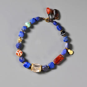 西亚高古白水晶+青金石多宝手串